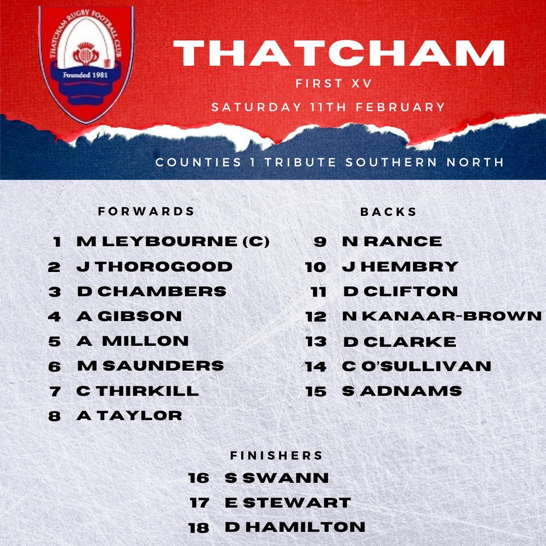 Thatcham Rugby Club (@thatchamrfc) on Twitter photo 🔴Back on the Road🔵 <a href="/SixNationsRugby/">Guinness Men's Six Nations</a> will be on at the Clubhouse so don’t fear, still rugby in Thatcham on Saturday! 🔴Back on the Road🔵 <a href="/SixNationsRugby/">Guinness Men's Six Nations</a> will be on at the Clubhouse so don’t fear, still rugby in Thatcham on Saturday!
