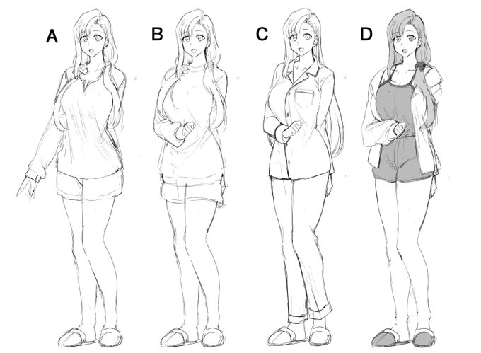 waon氏から提出された寝間着案。ママはネグリジェ一択なのか。 