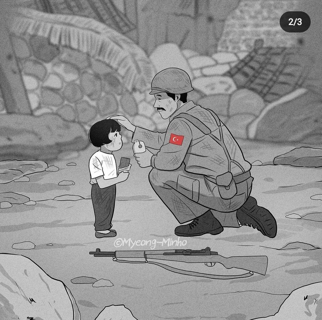 _BESIKTAS_FR's tweet photo. Un dessin réalisé par le dessinateur coréen Myeong-Minho (@ 명민호) qui représente 1) l’aide reçue de la Corée du Sud lors de la Guerre de Corée par la Turquie et 2) l’aide apportée par la Corée en Turquie suite au séisme 🙏🇰🇷🇹🇷

#paysfrère #형제나라 https://t.co/RhWdyYjKVk