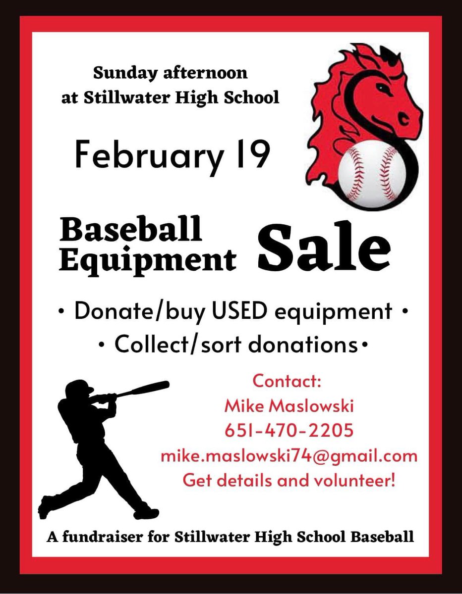 SAHSbaseball20's tweet photo. Still looking for donations of your used gear. Contact Mike 👇🏼 Thanks! https://t.co/KZNsRC6NNd