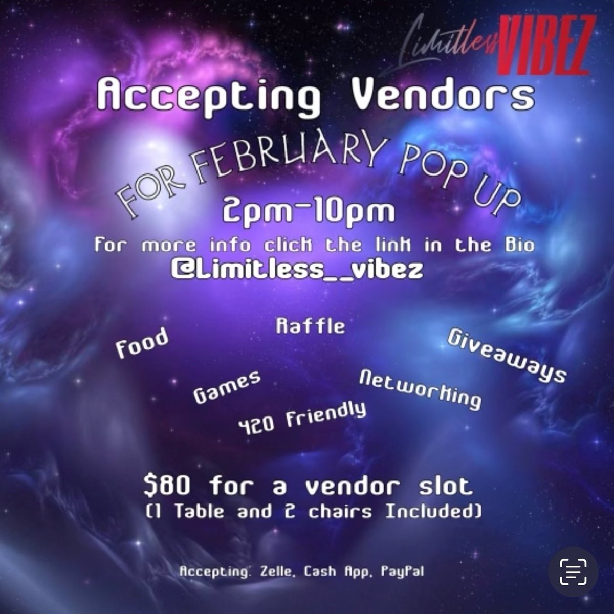 A couple of spots left! Vendors needed... hit the link in the bio @limitless__vibez  #popupshop #smallbusiness #supportsmallbusiness #share #follow #womenempowerment #weoutside