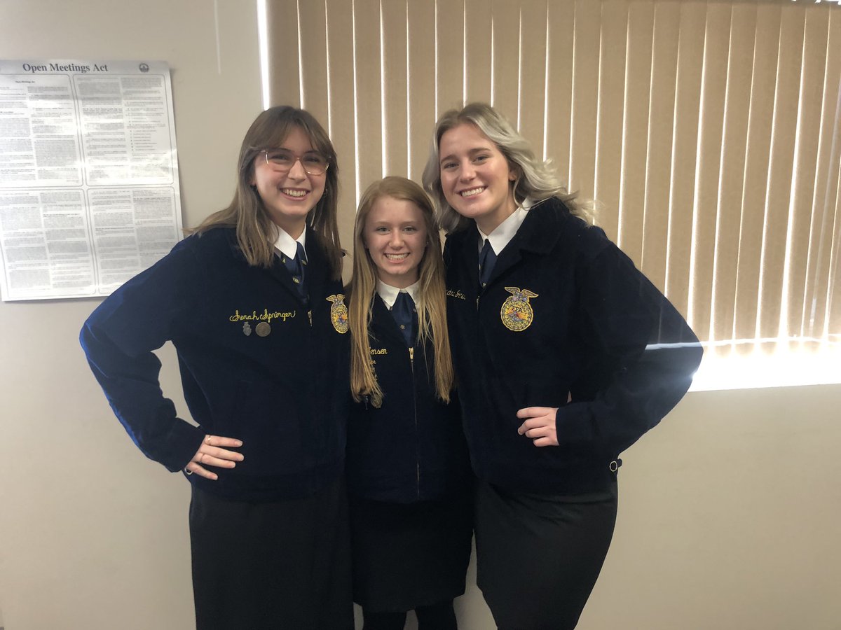 A huge shoutout to our 3 Nebraska FFA State Degree recipients. Hard work pays off. Congrats girls.