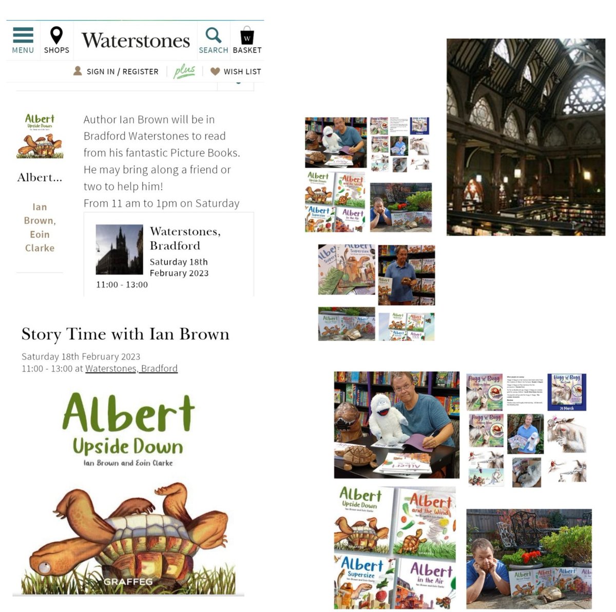 IanBrownTV's tweet photo. Saturday February 18 the #ALBERTthetortoise #HuggnBugg #picturebooks #roadshow lands in #Bradford #WestYorkshire from 11am at @WaterstonesBD1 #WoolExchange readings, book signing, #tortoises, #yetis, #dinosaurs & giveaways. https://t.co/Olqfb5dRZA
#bookseries #ChooseBookshops https://t.co/vFu8itumir