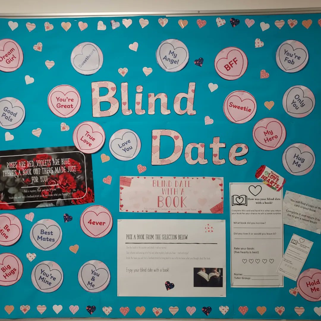 KingswayLibrary's tweet image. It has been a busy week this week in the library but we are finally all set up for our event next week. Valentines Day is looming and what better than to go on a blind date with a book? You can also come and tell me what you love about your library! #librarylife #lovebooks