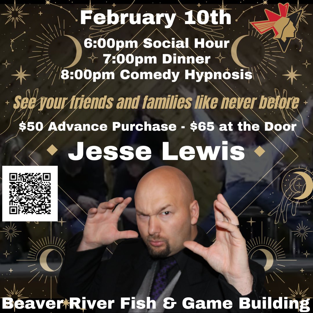 BPontiacs's tweet photo. Good morning Bonnyville! Start your weekend off right at the Jesse Lewis Comedy Hypnosis Show at the Beaver River Fish & Game Building! The event starts at 6pm tonight! Laughs, Silent Auction items, and more! #goyaks #comedyhypnosis
Tickets available at https://t.co/TUInNR5J2i https://t.co/Qick8K3e3b
