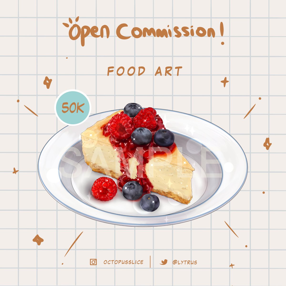 lytrus's tweet photo. ✨ Open Commission ✨

Rt, like, and share are very appreciated ❤🥰

Haloo 👋 karena ini foodies art commission pertamaku, aku mau nyoba buka untuk 2 slots duluu ❤

Untuk sample bisa scroll ke bawah yaa ✨✨

#Commission #OpenCommission #CommissionSheet  #ArtCommission https://t.co/RQYgl8MhOC