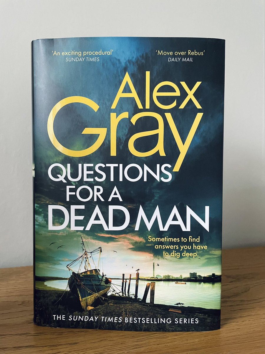 Finished copies of @Alexincrimeland's latest book #QuestionsForADeadMan are in! How striking is the cover?! Find out more and pre-order your copy here: hachette.co.uk/titles/alex-gr…