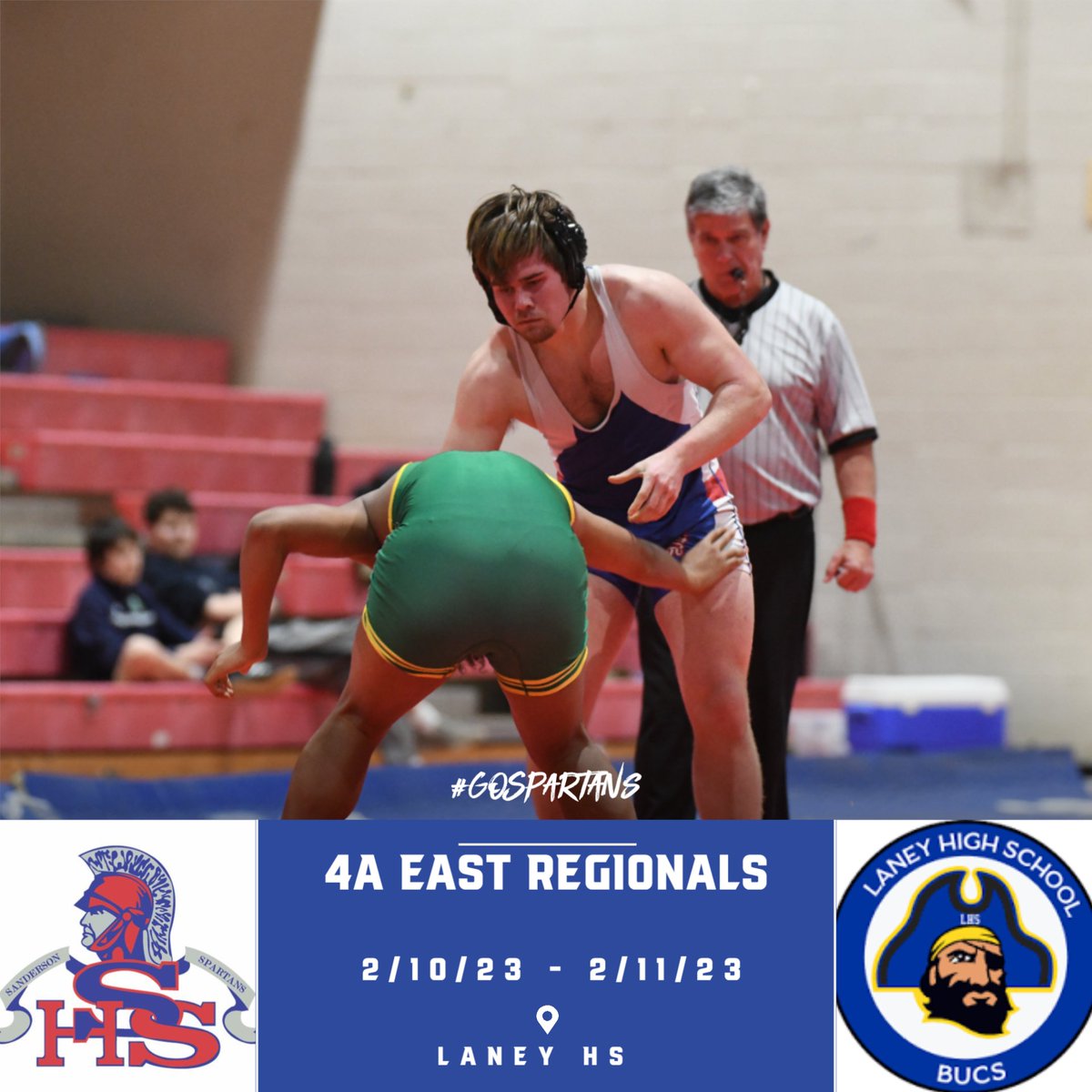 SHSathleticsNC's tweet photo. Sanderson wrestlers competing in the 4A regionals:  Josiah Lester, Canon Thoren, Jeremy Pittman, Brandon Pittman.  Congratulations and good luck!  Go Spartans! https://t.co/8wS3nI1QUp