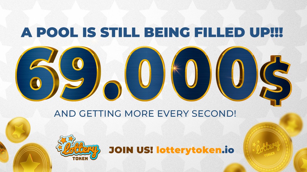 LotteryTokenio's tweet photo. ๐ This is HIGH folks! ๐
๐ช It is $69.000 already! โจ
๐ซ Remember it's not late yet! Get a free ticket๐๏ธ
โ๏ธ Join us https://t.co/cTavHe03UI โ๏ธ
๐ฅ#winwithlottery #lotterytoken๐
https://t.co/kyENAJLxdD