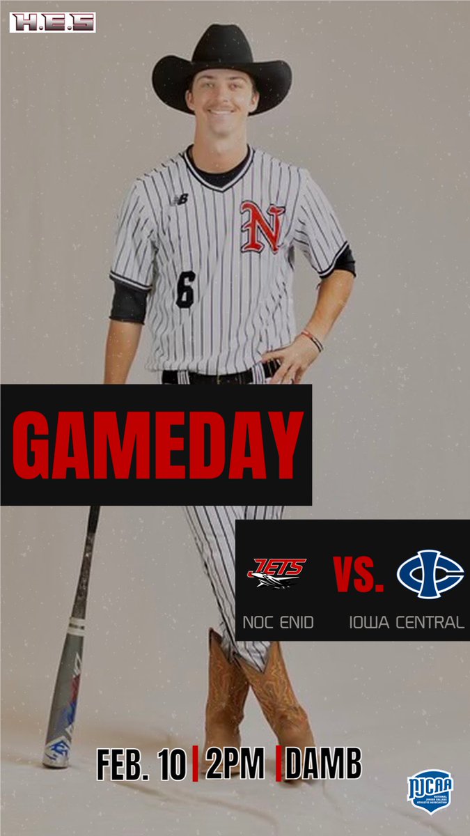 Northern Oklahoma College Jets Baseball (@nocenidjets) on Twitter photo ✈️⚾️‼️ GAME DAY ‼️‼️
🆚 - Iowa Central
⏰ - 2️⃣:0️⃣0️⃣ PM (9 inning affair)
🏟 - David Allen Memorial Ballpark
📍 - Enid, OK
🎥 - shorturl.at/dfgUW
✈️⚾️‼️
<a href="/hessportsclub/">H.E.S. SPORTS CLUB</a> (photo credit) ✈️⚾️‼️ GAME DAY ‼️‼️
🆚 - Iowa Central
⏰ - 2️⃣:0️⃣0️⃣ PM (9 inning affair)
🏟 - David Allen Memorial Ballpark
📍 - Enid, OK
🎥 - shorturl.at/dfgUW
✈️⚾️‼️
<a href="/hessportsclub/">H.E.S. SPORTS CLUB</a> (photo credit)