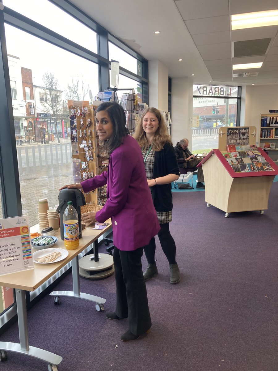Great to welcome ⁦<a href="/ClaireCoutinho/">Claire Coutinho</a>⁩ to ⁦<a href="/HorleyLibrary/">Horley Library</a>⁩ today and celebrate all of the amazing things we offer in ⁦<a href="/SurreyLibraries/">Surrey Libraries UK</a>⁩ including our #warmwelcome ⁦<a href="/katiekinnear123/">Katiekinnear123</a>⁩ ⁦<a href="/Craigasjj/">Craig</a>⁩ ⁦<a href="/sheilabennett/">Sheila Bennett</a>⁩