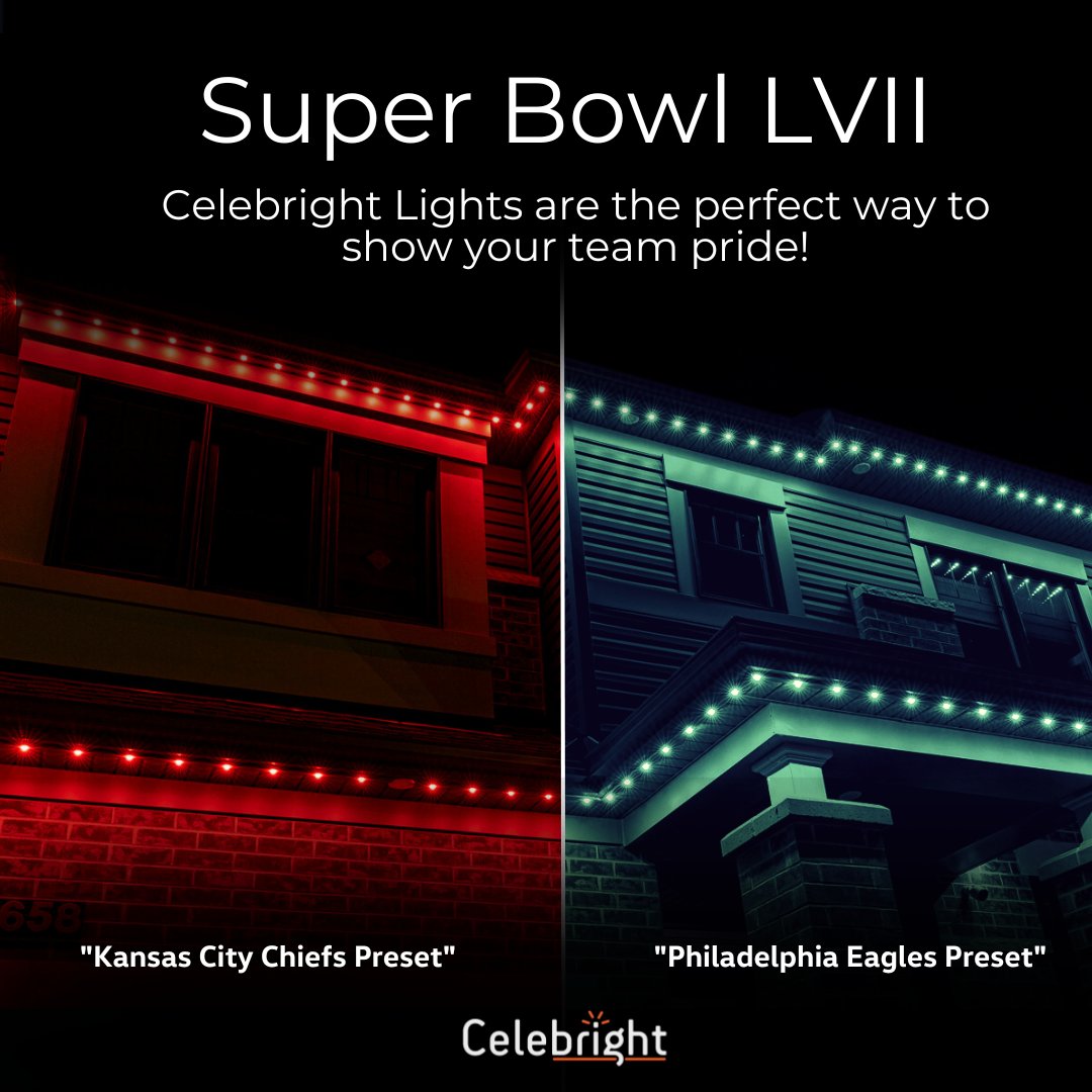 Super Bowl weekend is here! Celebright Lights are the perfect way to show your team pride. Comment below to let us know which team you'll be rooting for. 🏈

#celebright #celebrightlighting #superbowl #superbowl2023 #football #permanentlighting #permanentlights.