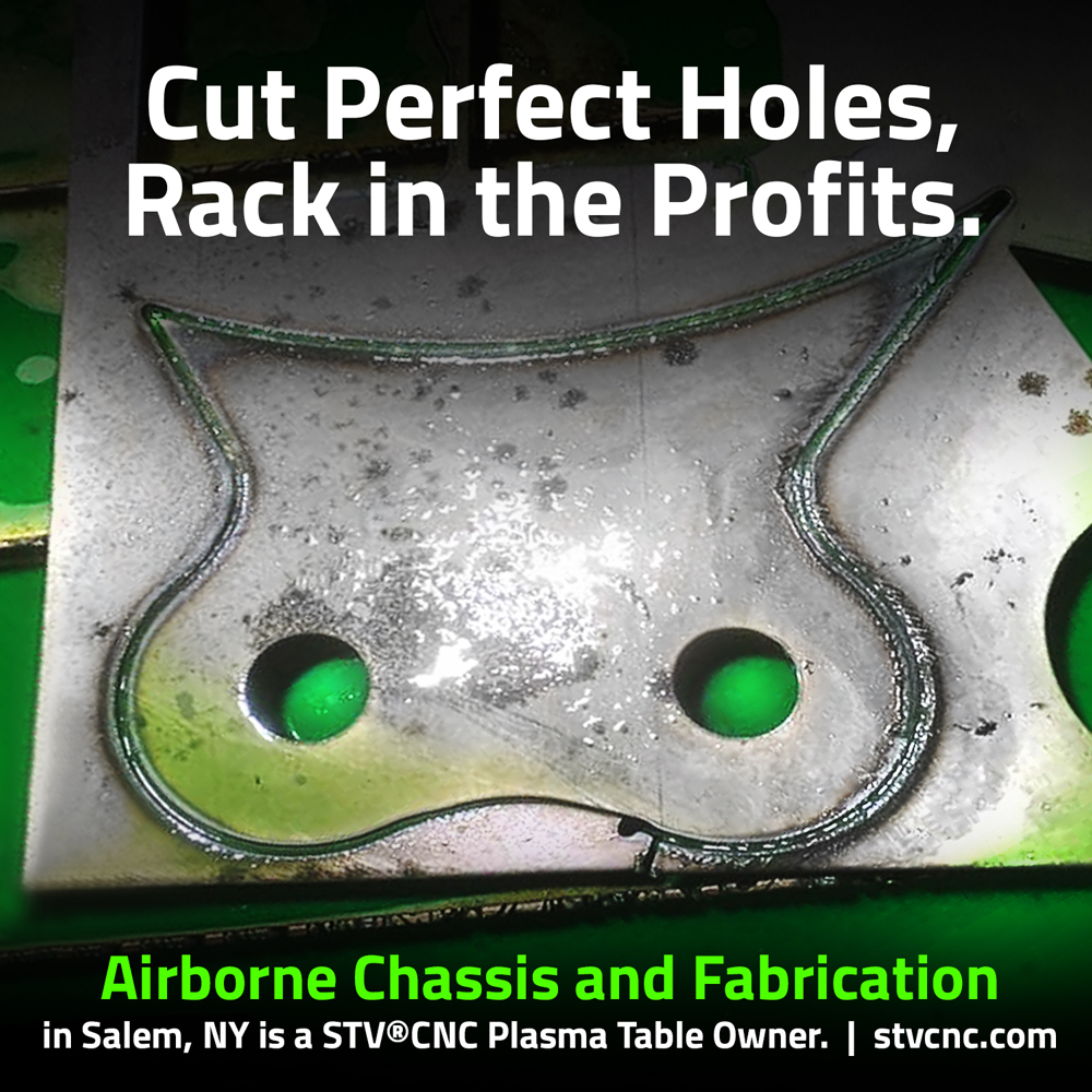 STVCNC's tweet photo. Cut Perfect Holes, Rack in the Profits. | https://t.co/R0x3Osj4Vq 
. 
Airborne Chassis &amp; Fabrication
https://t.co/w91HjKwWsg
. 
#stvcnc #cnc #metalfab #airbornechassisandfabrication #cnctable #hypertherm #steelfab #metalfabrication #plasmacut #customfab #metalwork #plasmatable https://t.co/ZZqUI461tx