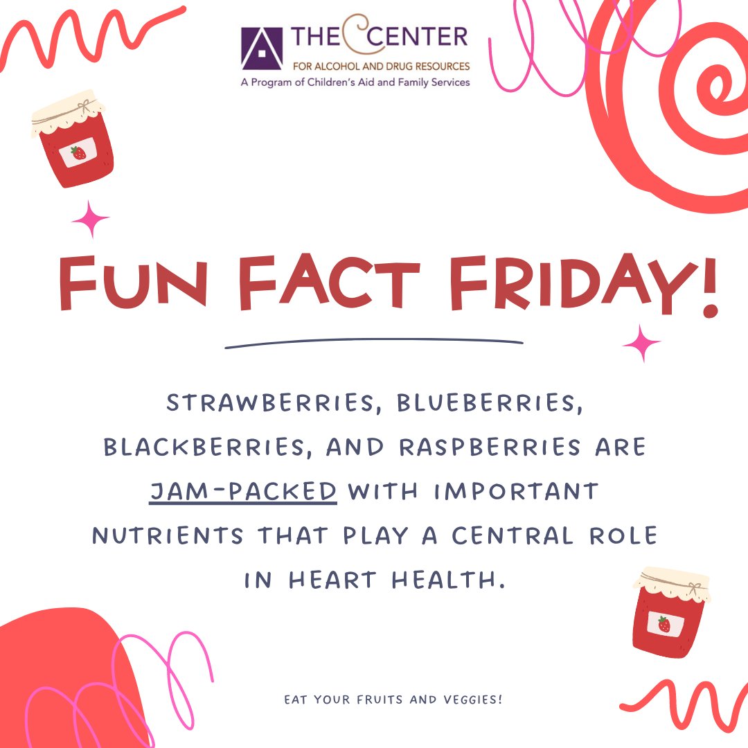 TCADR's tweet photo. Fruits and veggitables are play a HUGE role in heart health. Berries in particular are rich in antioxidants, which protect against the oxidative stress and inflammation that contribute to the development of heart disease. #eatyourberries #hearthealthmonth #funfactfriday https://t.co/CuCf03AKT2