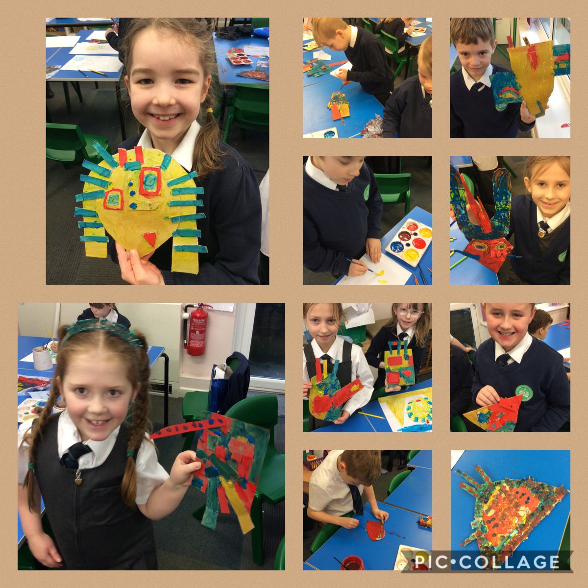 ASALeavers261's tweet photo. We have made Egyptian death masks in the style of Kimmy Cantrel #ASAHistorians #ASAArtists https://t.co/B0tntwVPVz