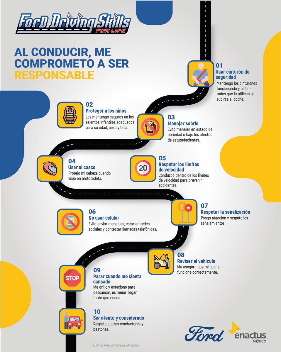 EnactusMx's tweet photo. Tenemos para ti 10 recomendaciones sobre cómo ser un conductor responsable. https://t.co/mv6wbViL3t