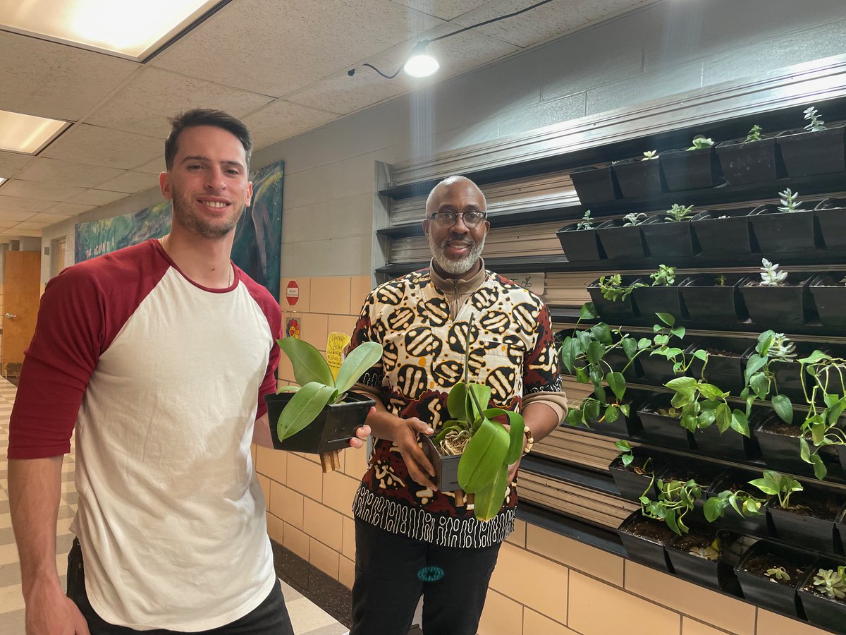 First day of AGC onboarding sometimes looks like caring for orchids on our green wall. We are thrilled to welcome Jordan and Sadeek to our team! #newstaff #growingteam #publicschool #agcchicago