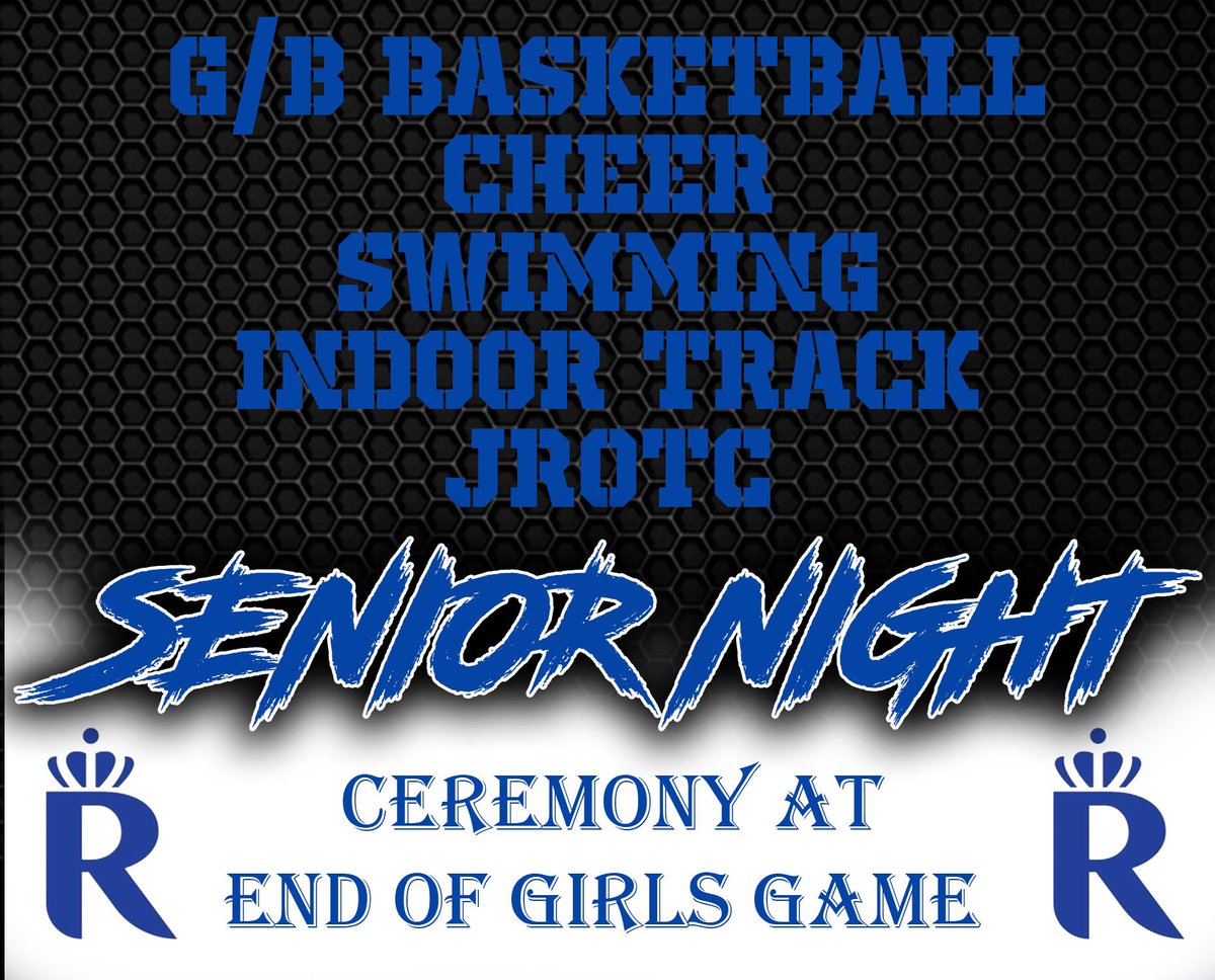 RoyalsAth1etics's tweet photo. ⚪️🔵SENIOR NIGHT #2🔵⚪️

🗓️ - Tomorrow, February 2/11
🏀 - Girls vs Paris l Boys vs Simon Kenton
⏰ - G @ 5:00 l B @ 7:00
📍 - The Fieldhouse

Come out to support the seniors!
🏀 📣🏊‍♂️🏃🪖 https://t.co/t5NF2JacP0