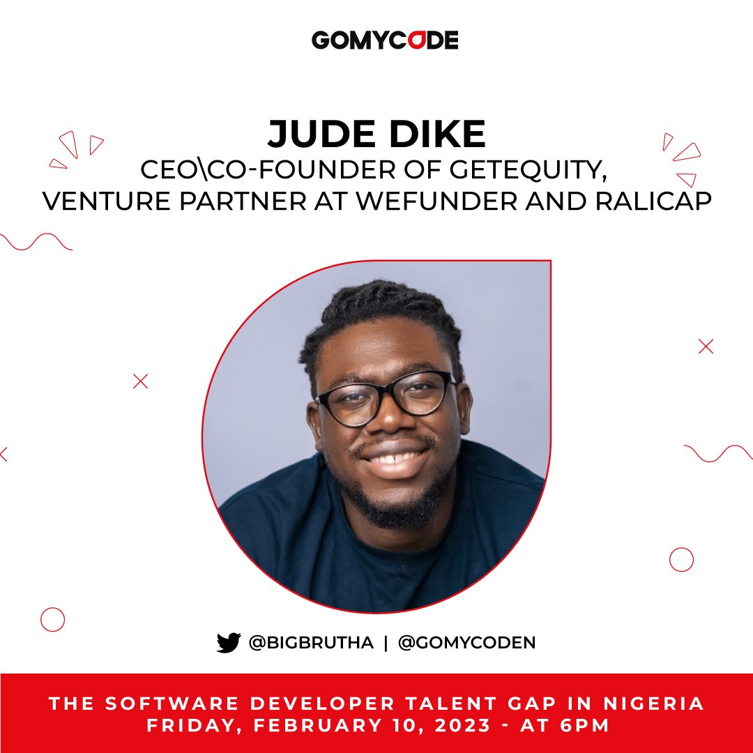 Today is going to be loaded insights from our awesome speakers. Stay tuned.
 Join us today:
 x.com/i/spaces/1yokm…
Date : 10th of Feb, 2023.
Time : 6:00pm (WAT)

#Gomycode #techtalents  #Techishiring #tech #softwaredevelopment #talentgap #Nigeria