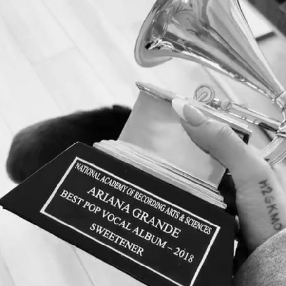 4 years ago today, Ariana Grande won her first ever Grammy Award for 'Best Pop Vocal Album' for 'Sweetener'.