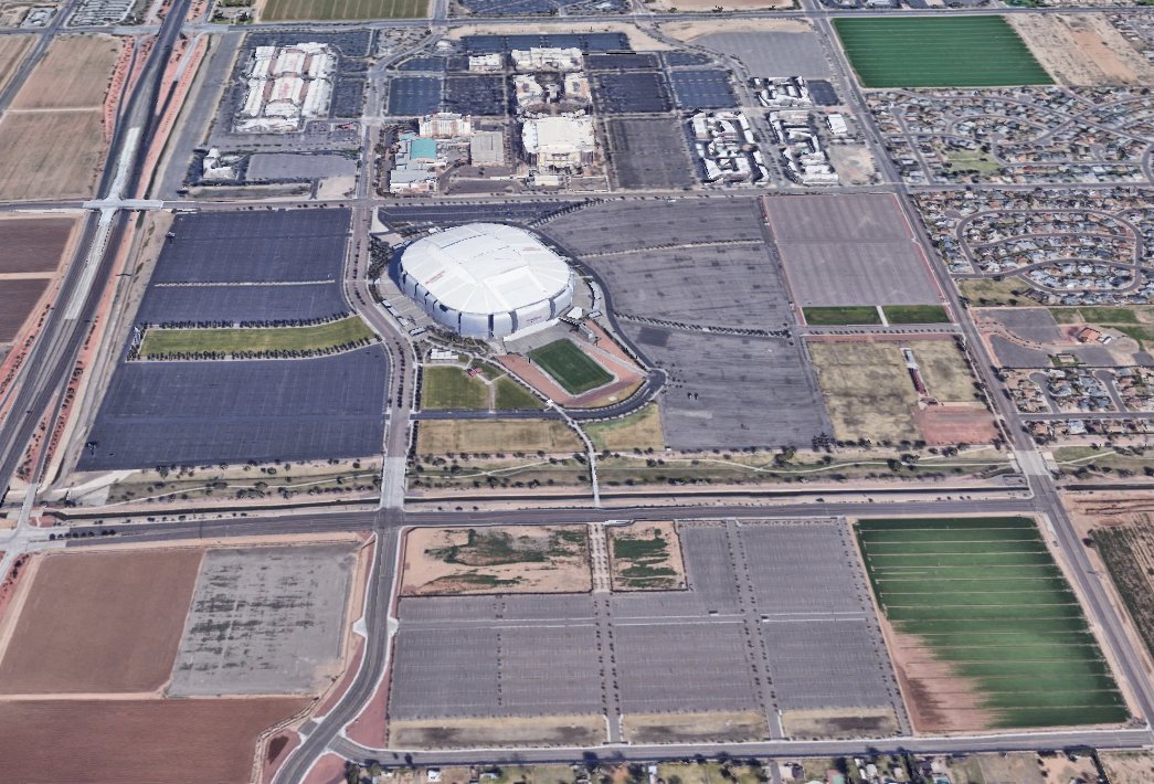 the_transit_guy's tweet photo. The aerial shots of the Super Bowl will just be a sea of cars I take it. https://t.co/ZPWchDE8RF