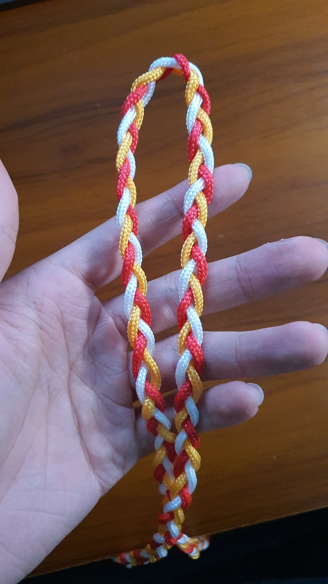 编了根牵引绳，朋友说可以叫“明日香”😅😅😅
配色还真有点像。＃绳艺 ＃绳缚 ＃绳 ＃捆绑