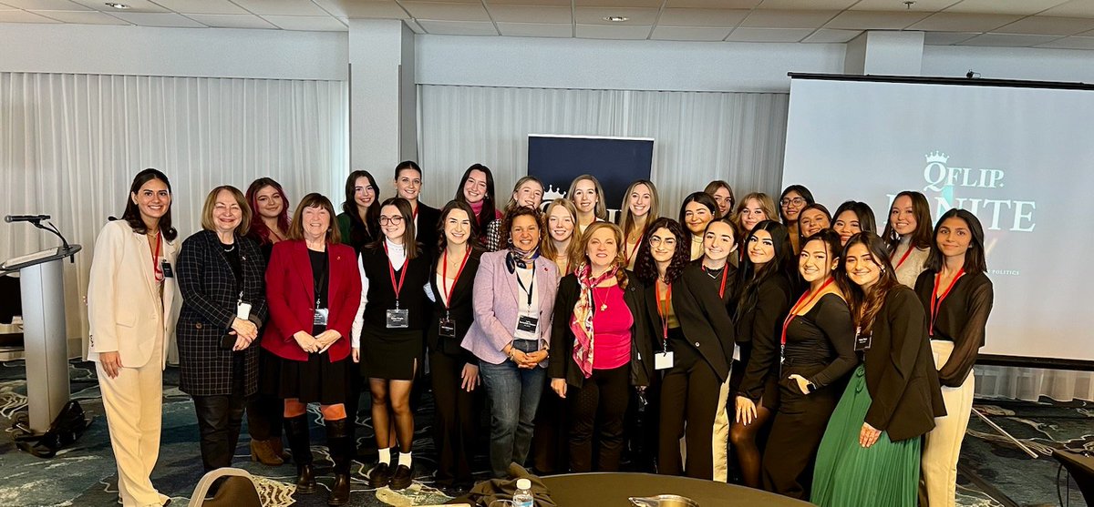 SenMaryCoyle's tweet photo. I was honoured to have been invited to speak at Queen’s Feminist Leadership in Politics conference @Q_FLIP #IGNITE2023  last weekend alongside with my colleagues  @SenatorClement and @DonnaDasko Congratulations to the student leaders on their important and successful gathering. https://t.co/msN6Q2vKop