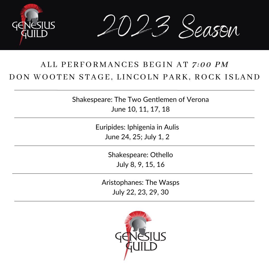 We announced our shows during Giving Tuesday, but now we can share our full schedule! Mark your calendars for some great theater in the park, coming to Lincoln Park this summer.