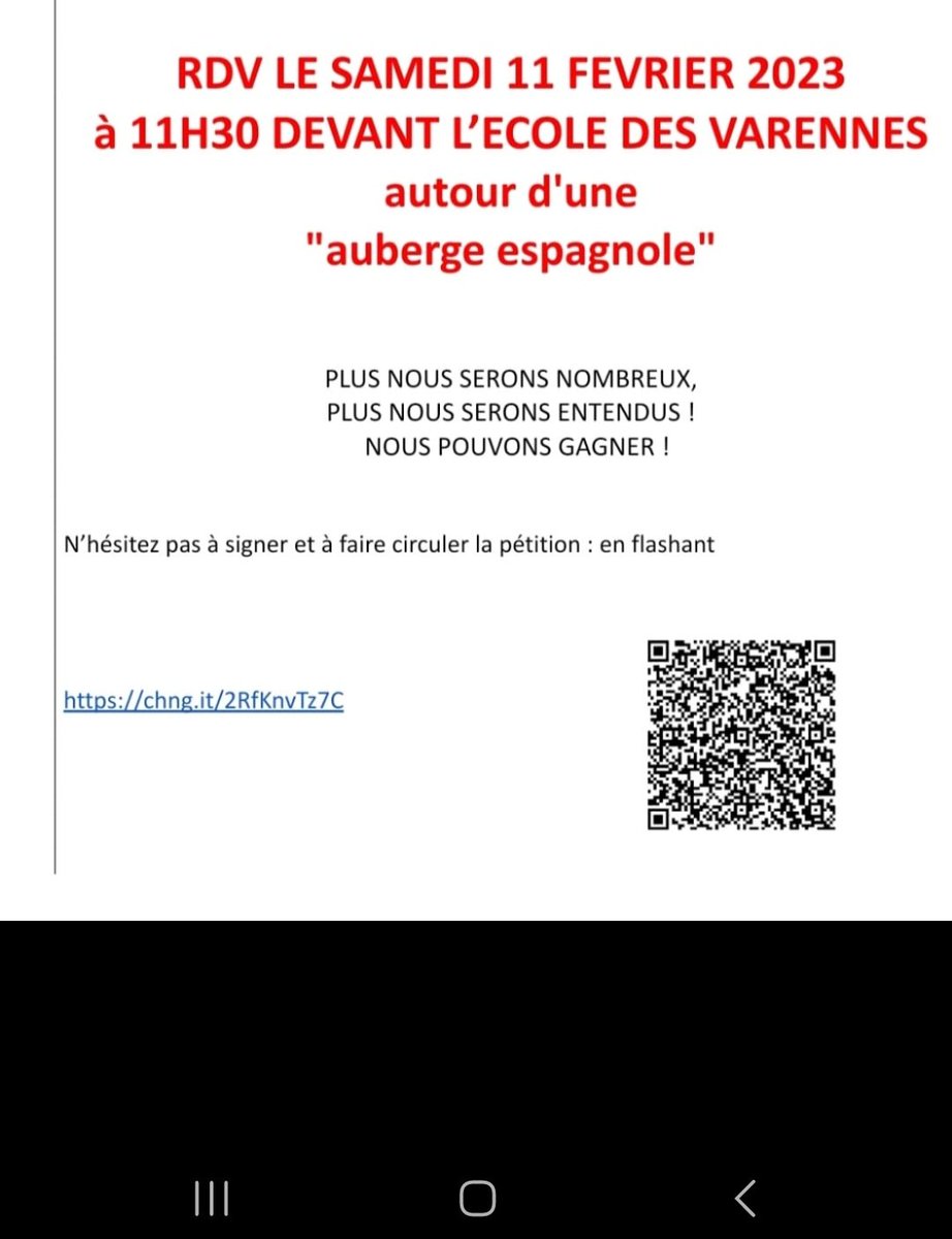 NON à la fermeture d'une classe aux Varennes ! Auberge espagnole, atelier banderoles et chants ce samedi 11 février à 11h30 devant l'école. 3e samedi de mobilisation #onlacherien