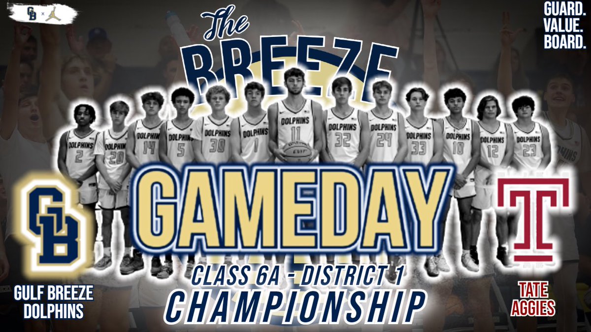 🏆🏀DISTRICT CHAMPIONSHIP🏀🏆

It’s here. Go take it.

🏀 Dolphins 🐬 (21-3)
🆚 Tate Aggies (18-4)
🗓 February 10
🕞 7pm
📍  The Tank - Gulf Breeze, FL
#GVB #THETEAM #PHINSUP