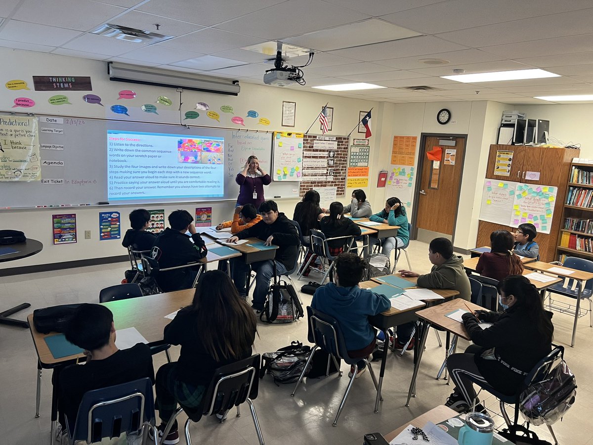 We are meeting with groups of students to put them on the path of success with their listening and speaking skills <a href="/JimBarnesMS/">Jim Barnes Middle School</a>. We have some AMAZING writers in this room! #JBMSIsBold