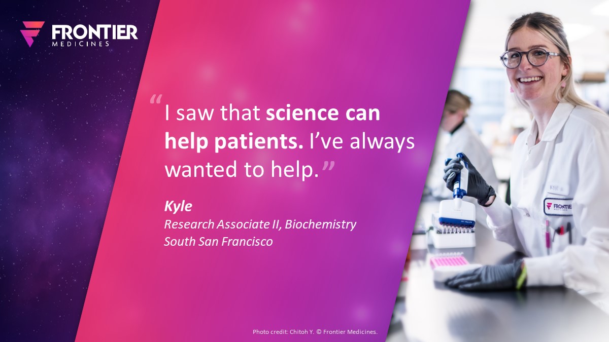 At 12, Kyle knew she wanted to be a scientist. Now, she is helping to discover new breakthroughs for patients. We are proud to support scientists, especially the #WomeninScience here at Frontier. Tomorrow is International Day of Women &amp; Girls in Science! #February11 #Biotech
