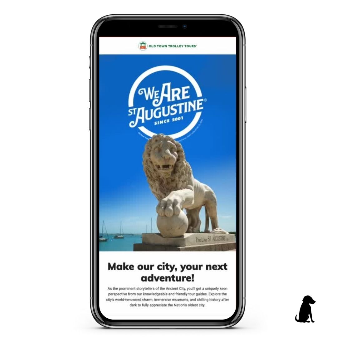 All aboard the #OldTownTrolley, a great client of ours that operates in seven cities! 🚃

Check out the #emaildesign we created for a recent campaign featuring St. Augustine (@StAugustineTour).