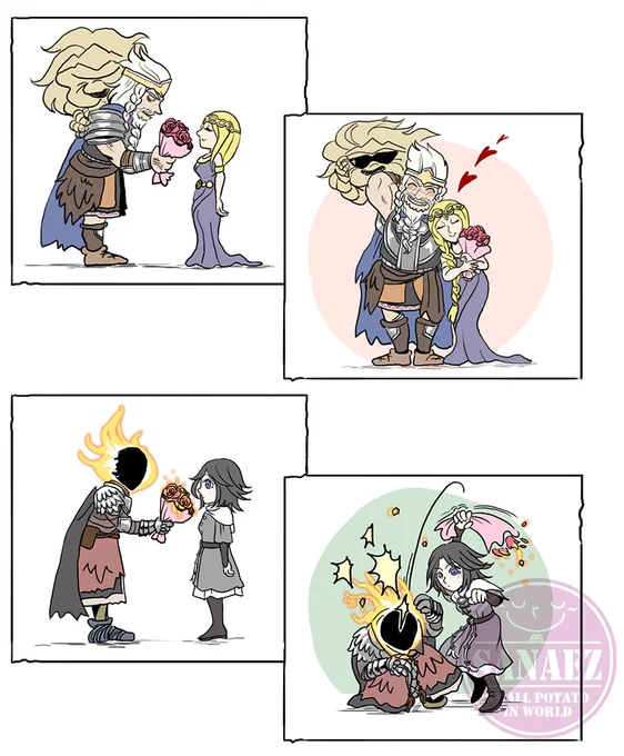 What would you expect when you give her flowers?

#ELDENRING #EldenRingart #Godfrey #Hoarah #Marika #melina #frenziedflame 