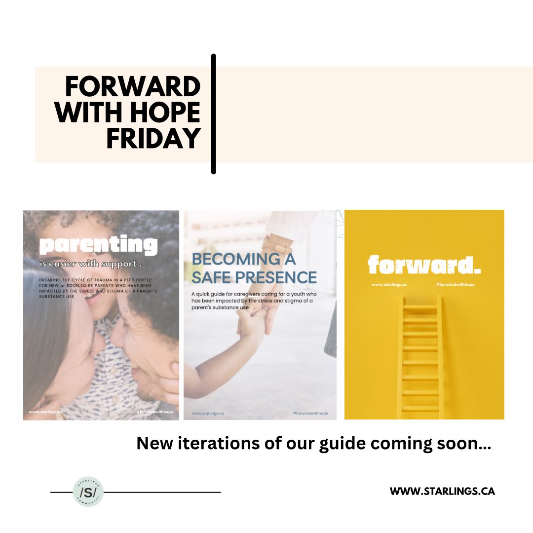 starlings_ca's tweet photo. New iterations and programming of our #forwardwithhope guide coming soon✨✨✨. Because parenting and caregiving is easier with support. #community #healthpromotion https://t.co/CffRHAYJJF