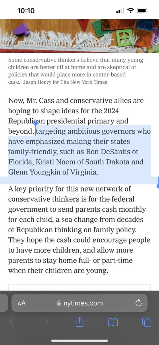 Stopped dead reading Times story this am by repetition of claim that DeSantis, Noem & Youngkin want “family-friendly” states w/o acknowledgment of how they define “family-friendly:” anti-trans, forced pregnancy, book bans, curtailed education. Why regurgitate their false frame?