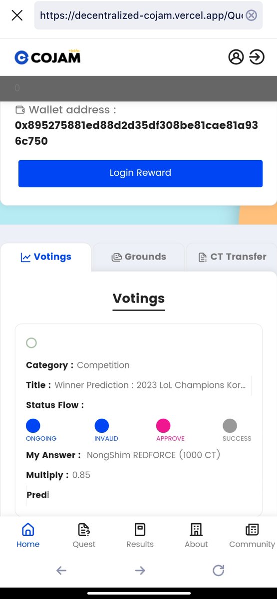 Octageboy's tweet image. @OfficialCojam 
Nice
#cojam #prediction #predictionplatform #blockchain_event #prediction_withme