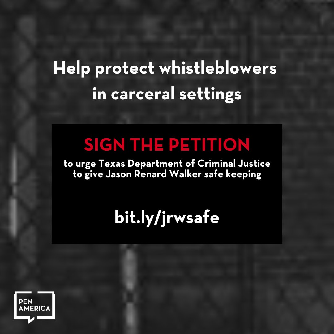 PLEASE JOIN PEN AMERICA in calling on the Texas Classification Committee to grant Waker’s request for safe keeping status—to protect his life and to demonstrate your support for the freedom to write and free expression. 

SIGN THE PETITION: pen.org/take-action/op…