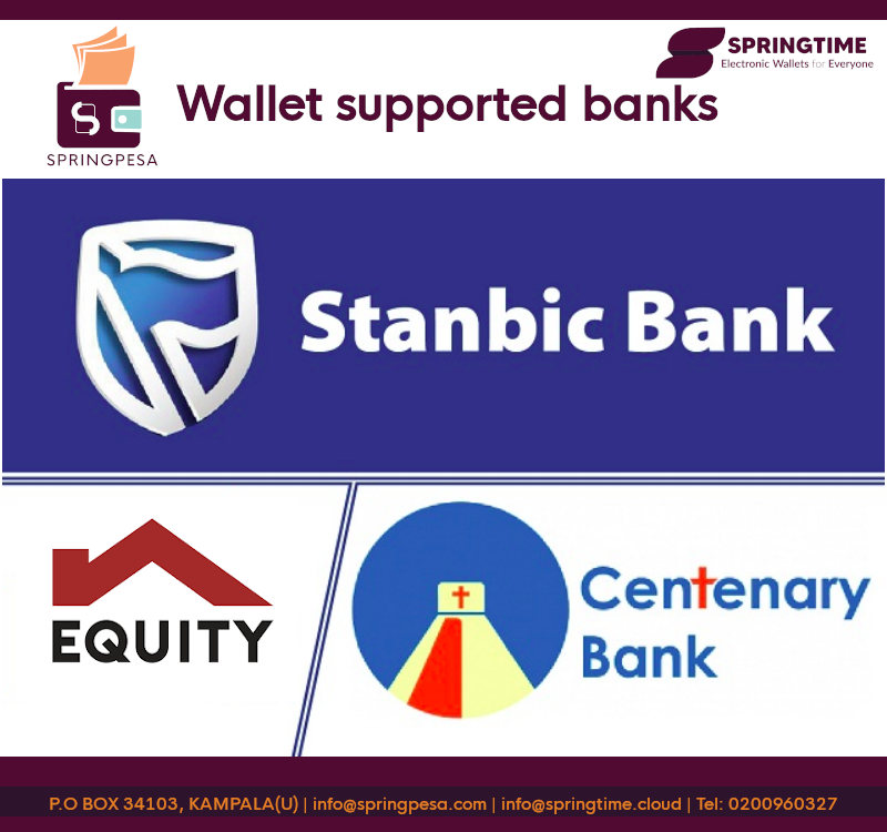 springwallets's tweet photo. Free deposits for your springpesa wallet at any branch and agent outlet of Stanbic Bank (U) LTD, Centenary Bank and Equity Bank(U) LTD. https://t.co/gyn0Sbek34