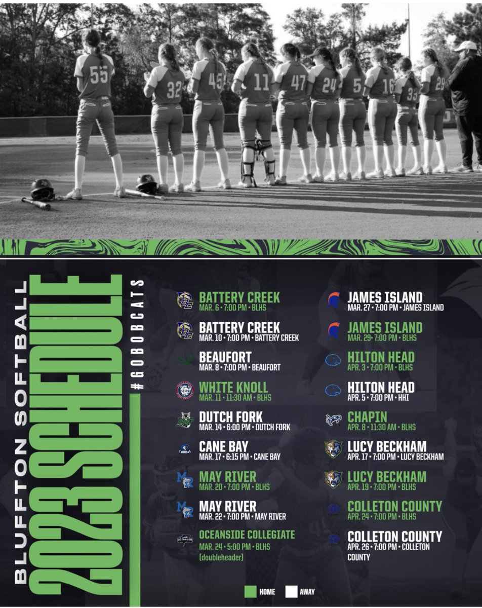 Bobcat Softball (@blhssoftball1) on Twitter photo Your Bobcat Softball 2023 Schedule: Come out and Support us for an exciting season <a href="/_BLHS_Athletics/">BLHS Athletics</a> <a href="/blufftonhs/">Bluffton High School</a> <a href="/BLHSBoosters/">Bluffton HS Booster</a> <a href="/BeaufortSchools/">Beaufort Schools, SC</a> <a href="/LowcoSports/">LowcoSports.com</a> Your Bobcat Softball 2023 Schedule: Come out and Support us for an exciting season <a href="/_BLHS_Athletics/">BLHS Athletics</a> <a href="/blufftonhs/">Bluffton High School</a> <a href="/BLHSBoosters/">Bluffton HS Booster</a> <a href="/BeaufortSchools/">Beaufort Schools, SC</a> <a href="/LowcoSports/">LowcoSports.com</a>
