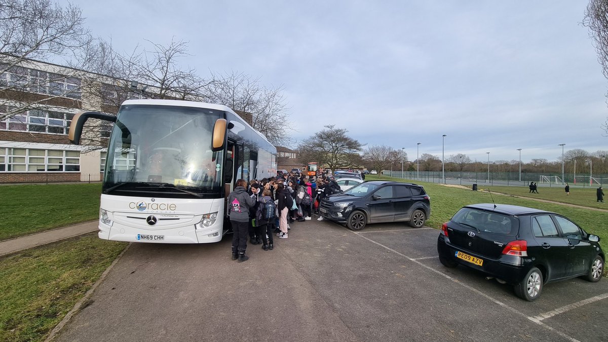 120 Davenant students off on their ski trip adventure......enjoy
