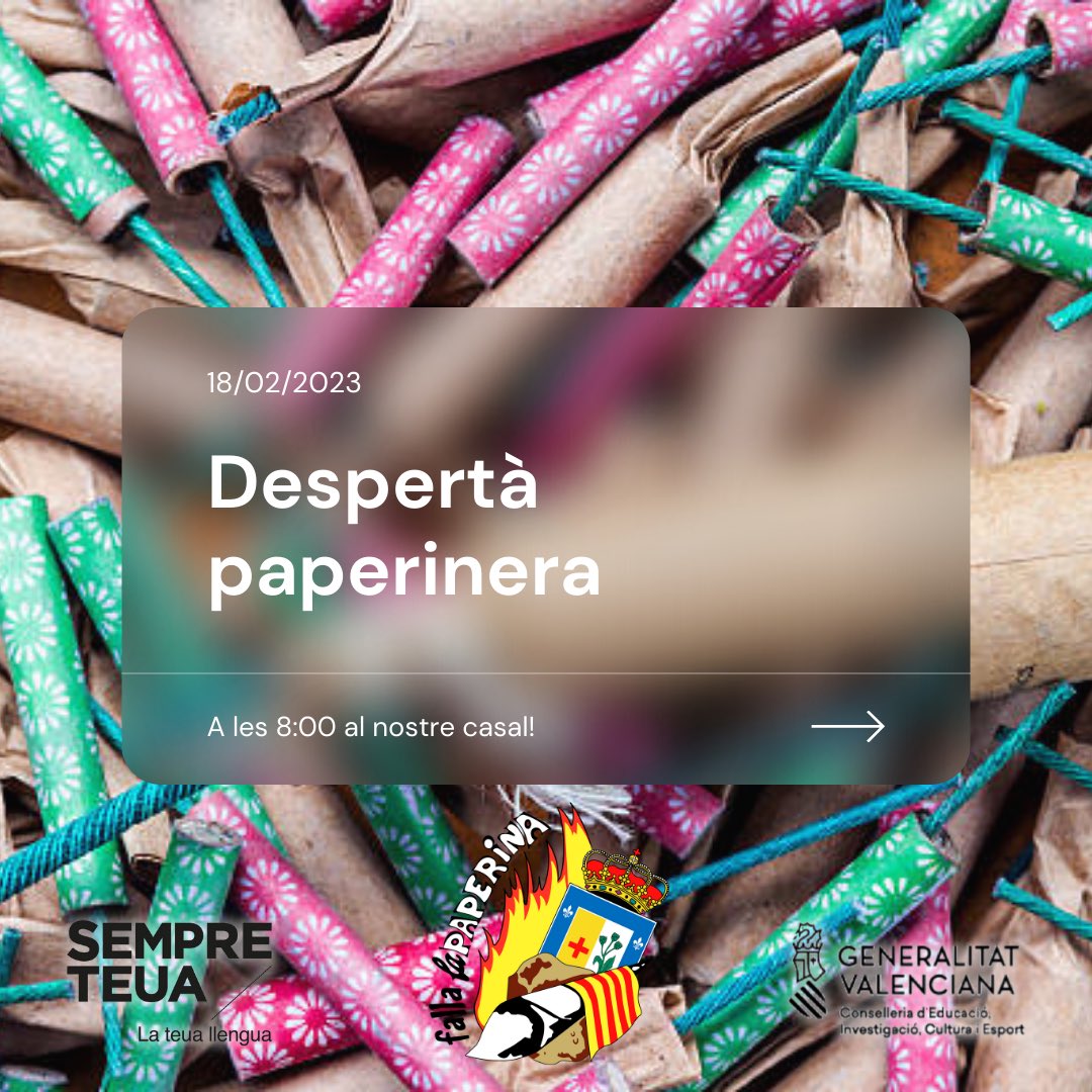 fallaLaPaperina's tweet photo. Soroll, focs, colors i germanor 💙

La setmana que ve, arranquem amb la nostra despertà 🔥. https://t.co/IZP0k6MmeN