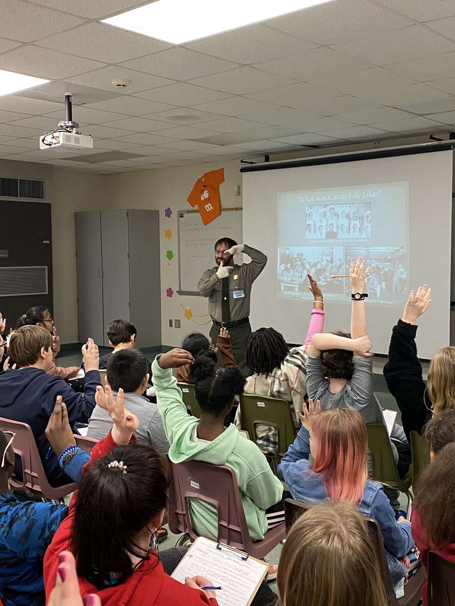 5th graders had a great visitor for Kings Mountain Military Park! Mr.Rob discussed the CCC and how local, state, and national parks were products of the Civilian Conservation Corps! #connectedasone #ysd1forimpact