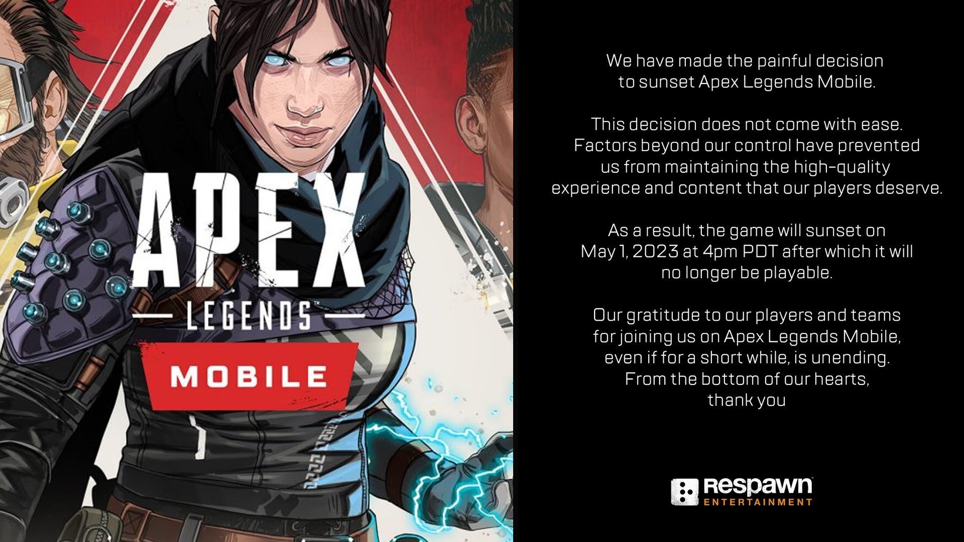 Apex Legends Mobile Will No Longer be Playable