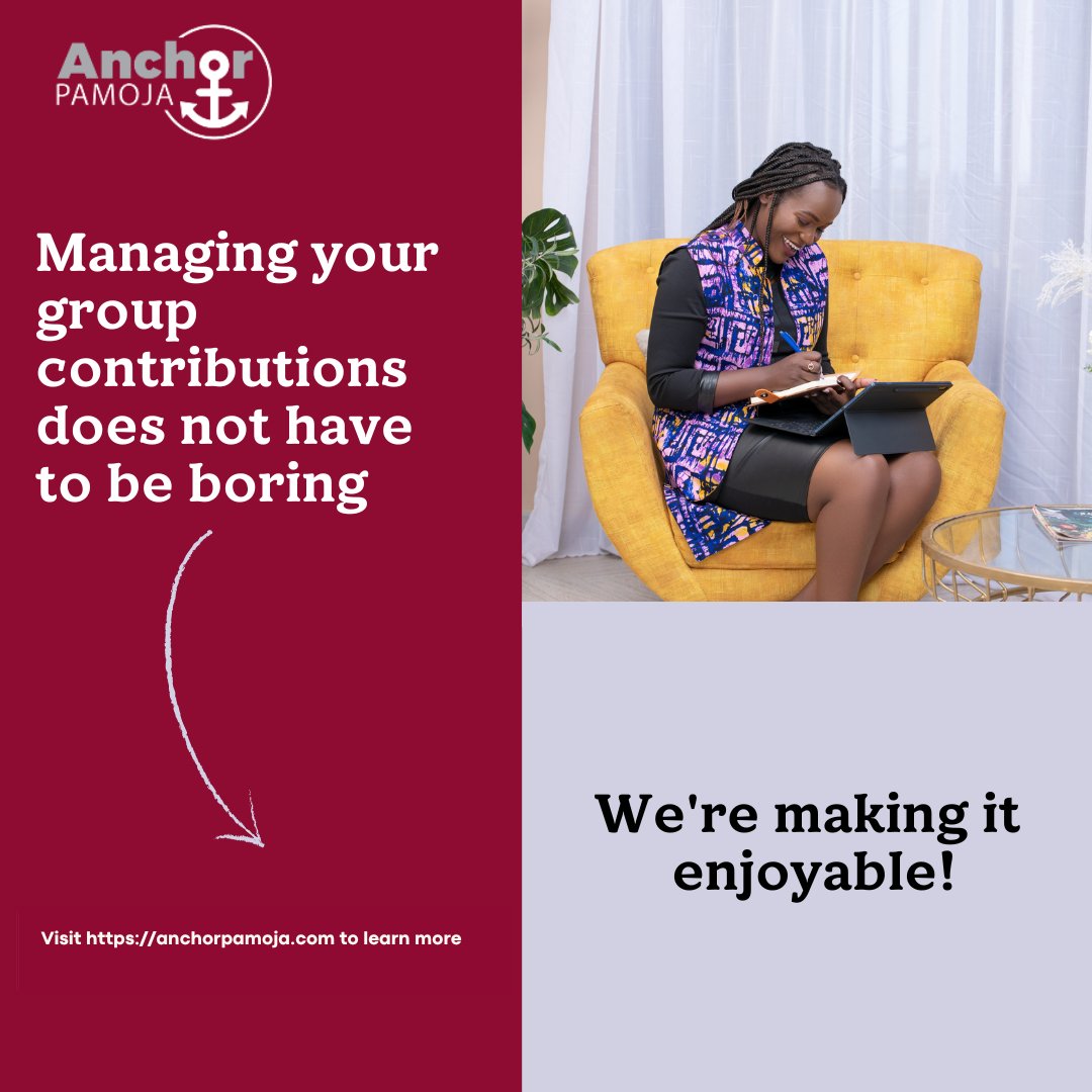 AnchorPamoja's tweet photo. Managing group contributions can be challenging. 
Learn how we are making this an enjoyable experience: https://t.co/eY05M2psFa
#anchorpamoja https://t.co/F5HKqIHLha