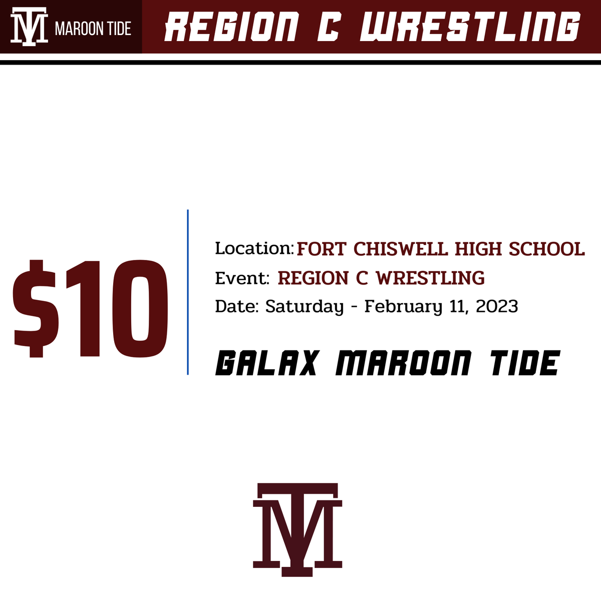 GalaxHigh's tweet photo. If you plan on attending the Region C wrestling tournament tomorrow at Fort Chiswell High School, please be aware that admission will be $10. https://t.co/Y3cuiBrOMo