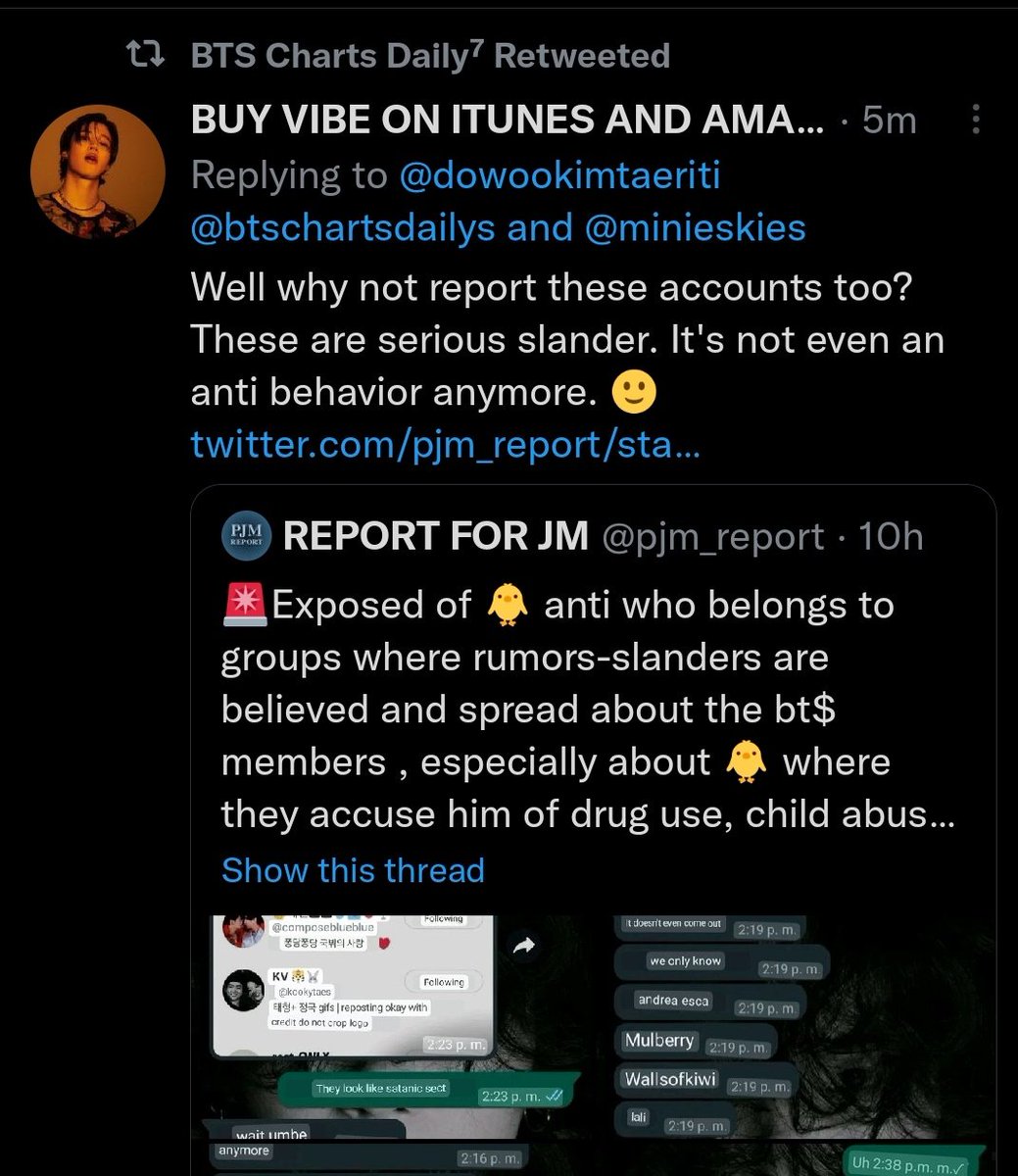BlockForV's tweet photo. Now u all are seeing this behaviour right!!! Now judge by yourself.  

I won't speak anymore since y all are here to stan a big acc instead of taehyung. https://t.co/wpZglKeiHG