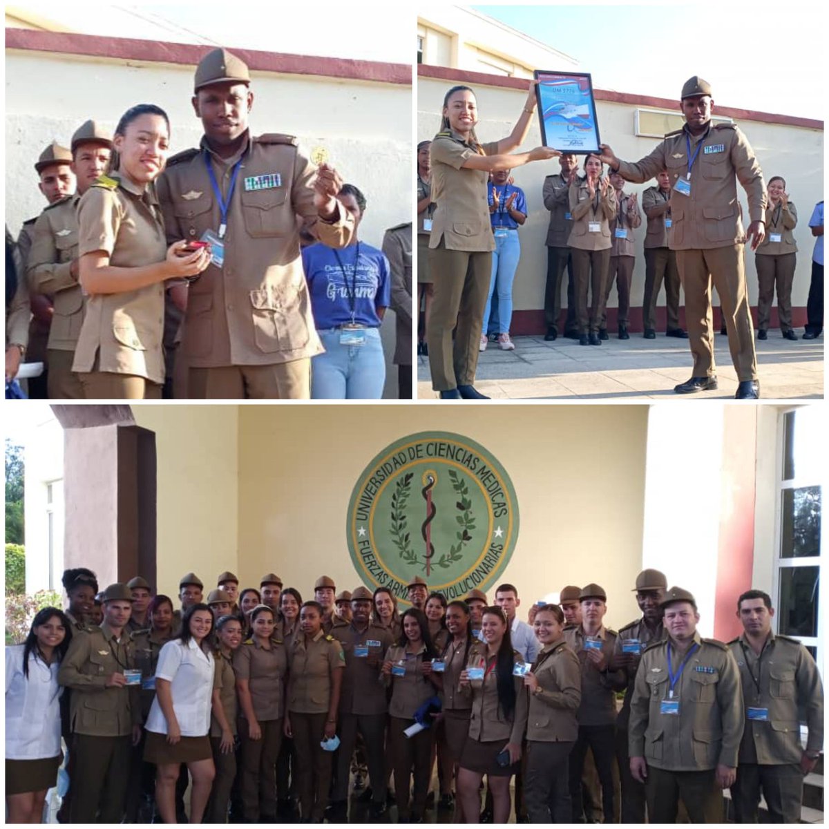 LogVanguardia's tweet photo. Muchas felicidades a los jóvenes de @Ucimed_Cuba, colectivo consagrado que recibe de manos del dirigente de la UJC de las FAR el reconocimiento por los resultados sobresalientes durante el año 2022. #MiUniversidadEsMiPaís #JuntarYVencer https://t.co/AJd1i0N1z4