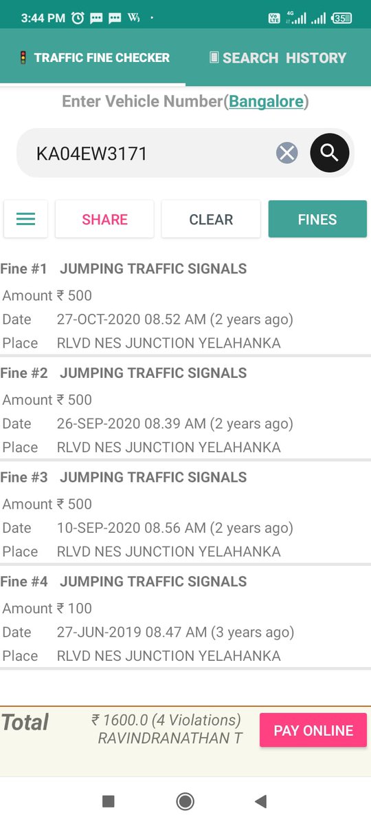 venki5557's tweet photo. @blrcitytraffic sir i had paid fine of 800 on the Aug 28th 2022 the remaining due was 1600 now with added 1 fine 500,it should be 2100, I'm ready to pay the fine now with 50%discount, it should be 1050,which i had paid its also added plz help me out sir
Vehicle number:ka04ew3171 https://t.co/iL3sIhWYho