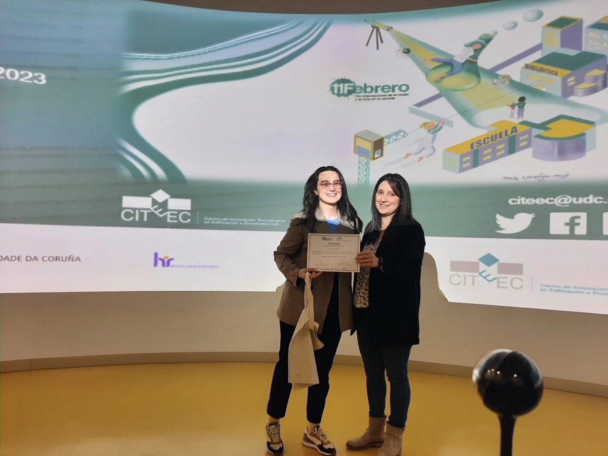 CITEEC_udc's tweet photo. E aquí as tedes a todas recollendo os seus diplomas de mans de @SindySeara, madriña deste evento e profesora titular da área de Enxeñaría da Construción, subdirectora da #EUAT, e investigadora do @gCONS_udc
#diamujeryninaenciencia #11F2023 #MujeryCiencia @11defebreroES https://t.co/YOaoGPMmlm